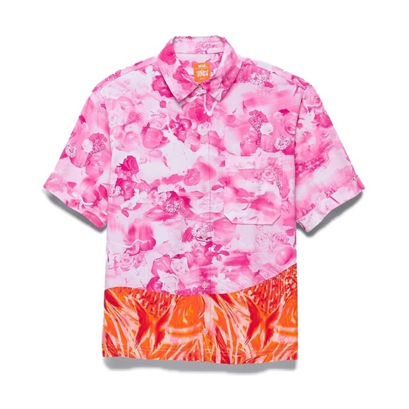 Vans X Collina Strada NWOT Sweet Lilac Short Sleeve Button Down Shirt Small - Picture 5 of 13